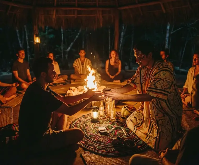 Traditional ayahuasca ceremony