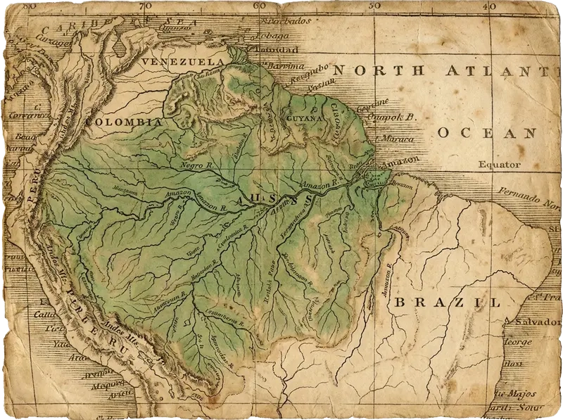 Historical map of the Amazon Basin